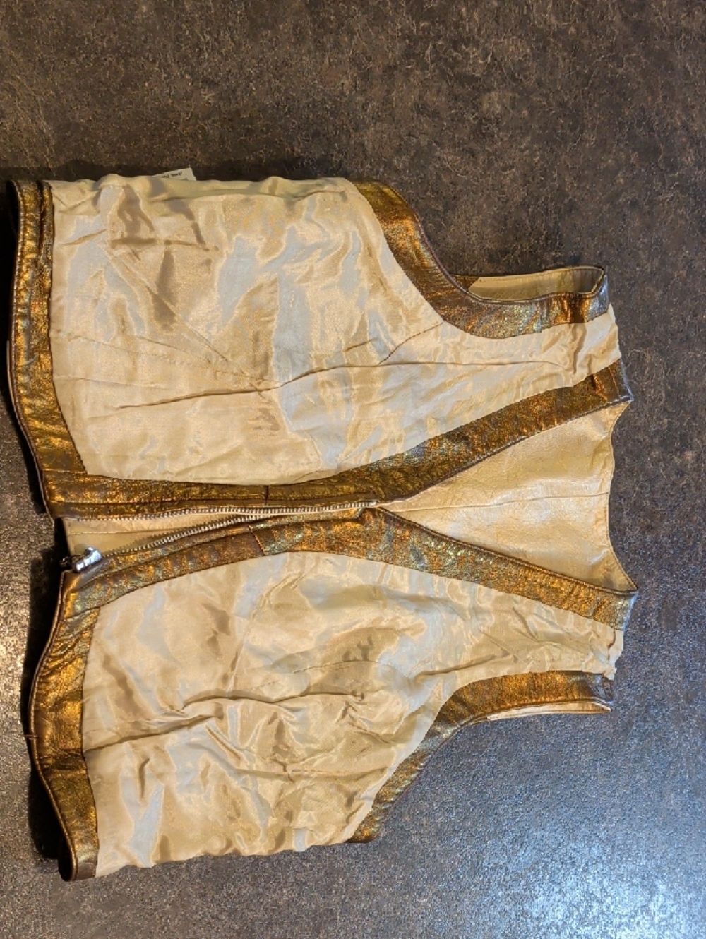 Metallic Gold & Cream Rodeo Vest - Picture 7 of 11